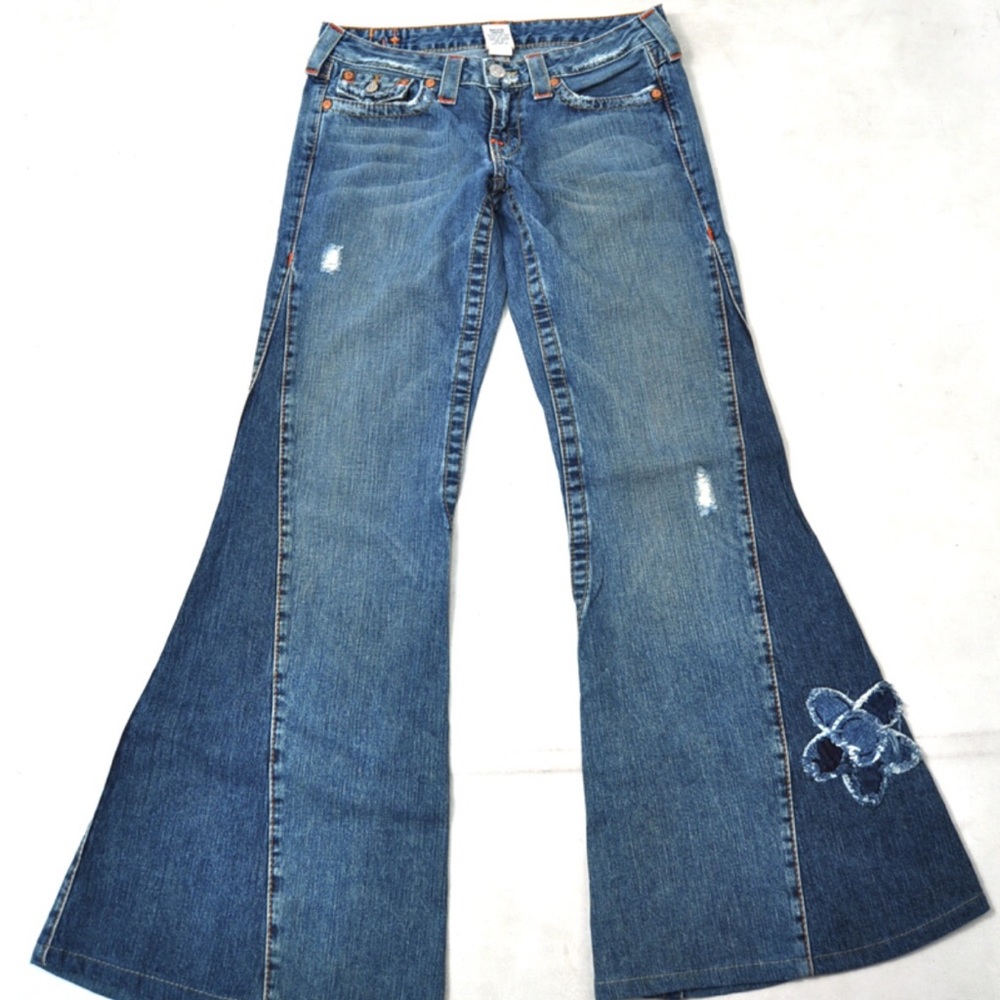 True Religion white bell bottom jeans...